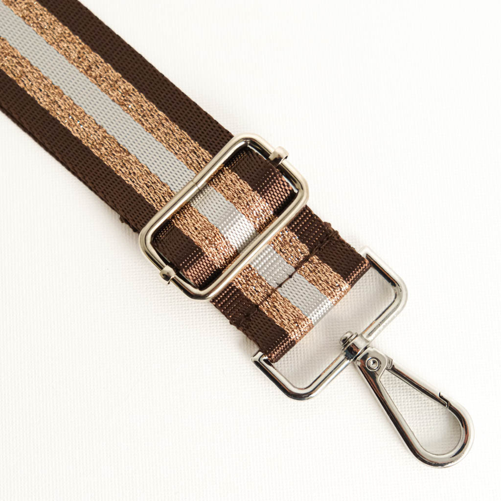 Brown Tri-Color Lurex Shoulder Strap - Maison Klem